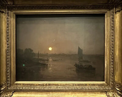 画作名称：《月光，米尔班克习作》（Moonlight, a Study at Millbank）
作         者：约瑟夫 .马洛德 .威廉 .透纳
创作年份：1797年
藏        馆：英国泰特美术馆
画面尺寸：
材        料：桃花木板上油画
…