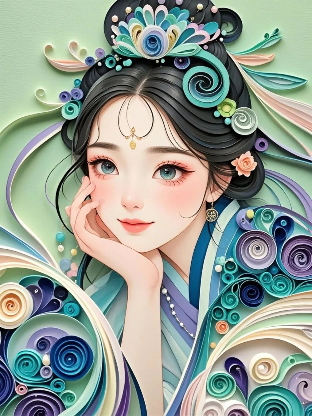 少女像 ～ 衍纸设计 纸艺欣赏