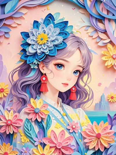少女像 ～ 衍纸设计 纸艺欣赏