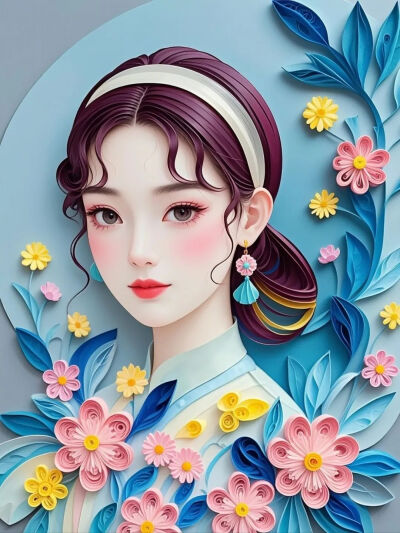 少女像 ～ 衍纸设计 纸艺欣赏