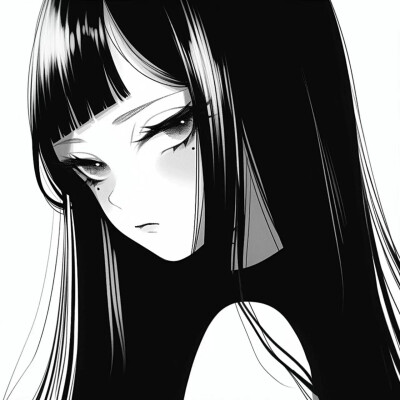 黑白动漫女头