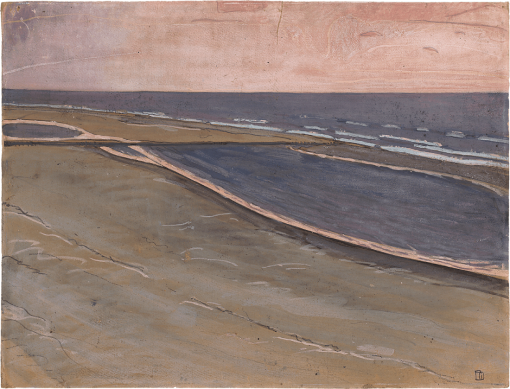 Meereslandschaft bei Wangerooge(Ebbe),1904,Gouache auf Pappe,49.2×64.4cm