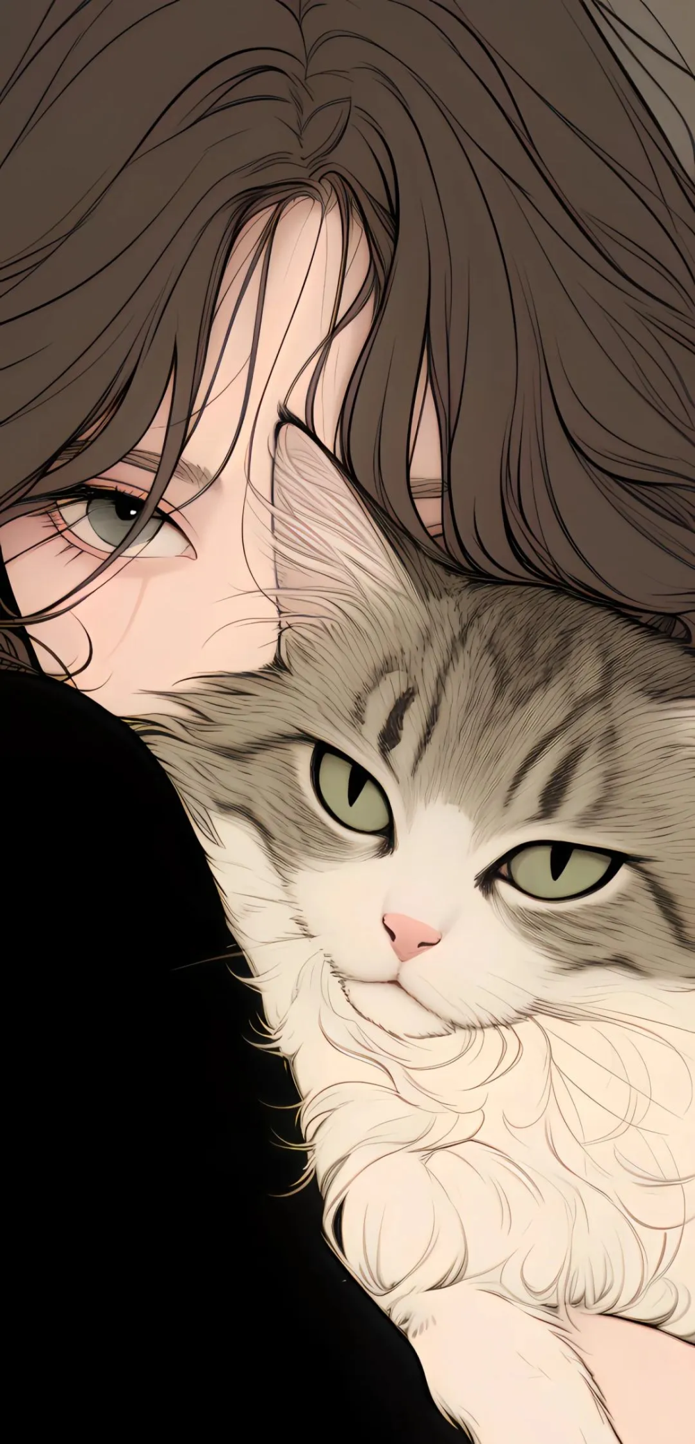 猫和女孩壁纸