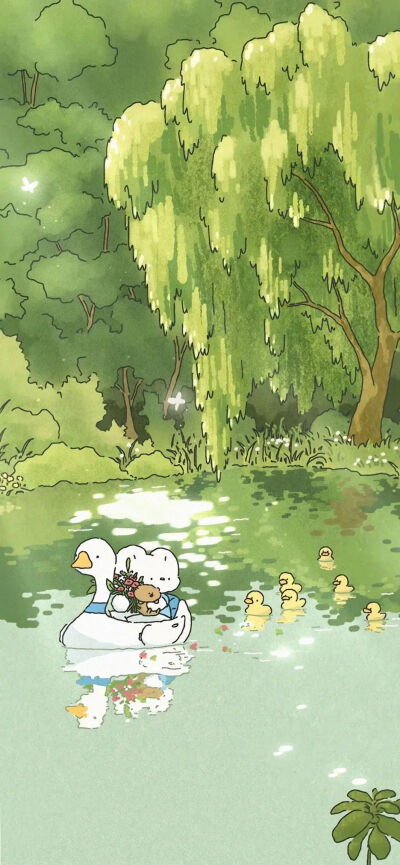 春日梦幻清新壁纸锁屏背景图 卡通动漫插画壁纸 来自网络侵删