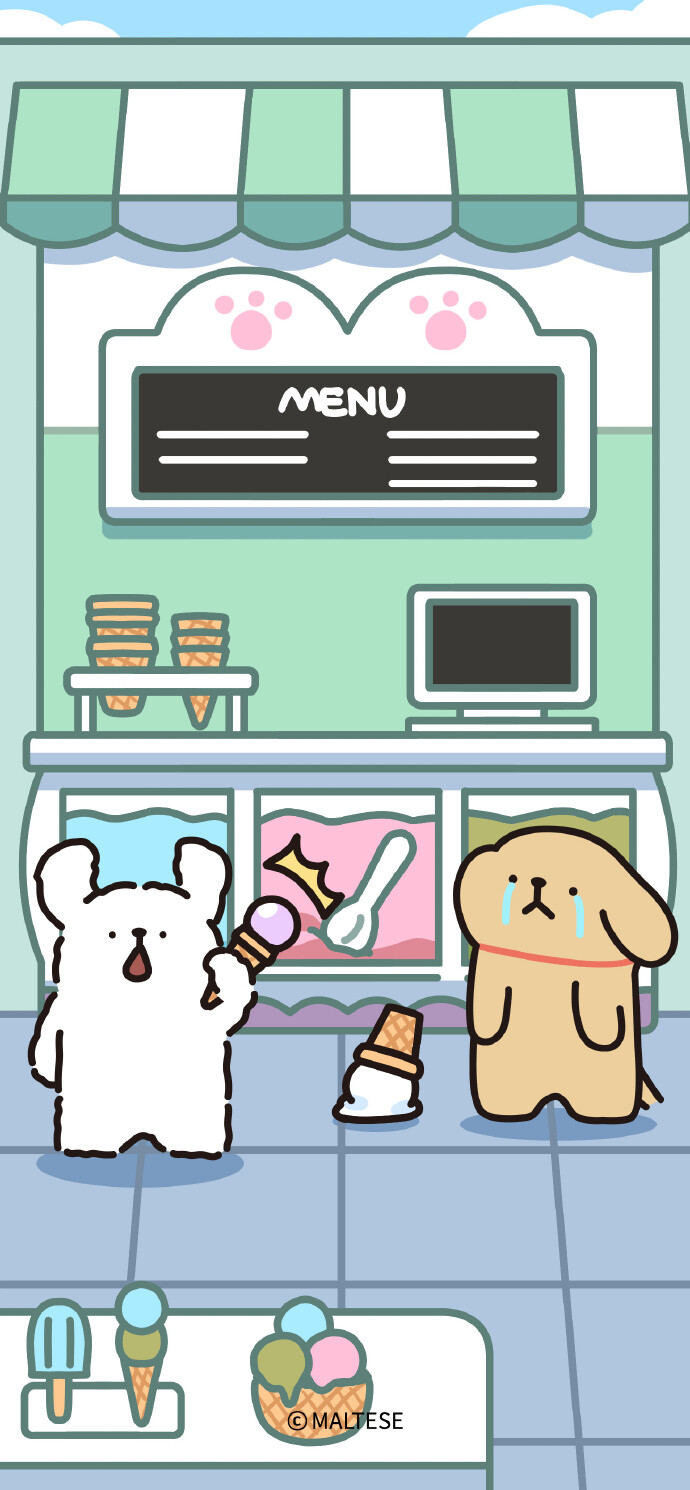 线条小狗 可爱壁纸