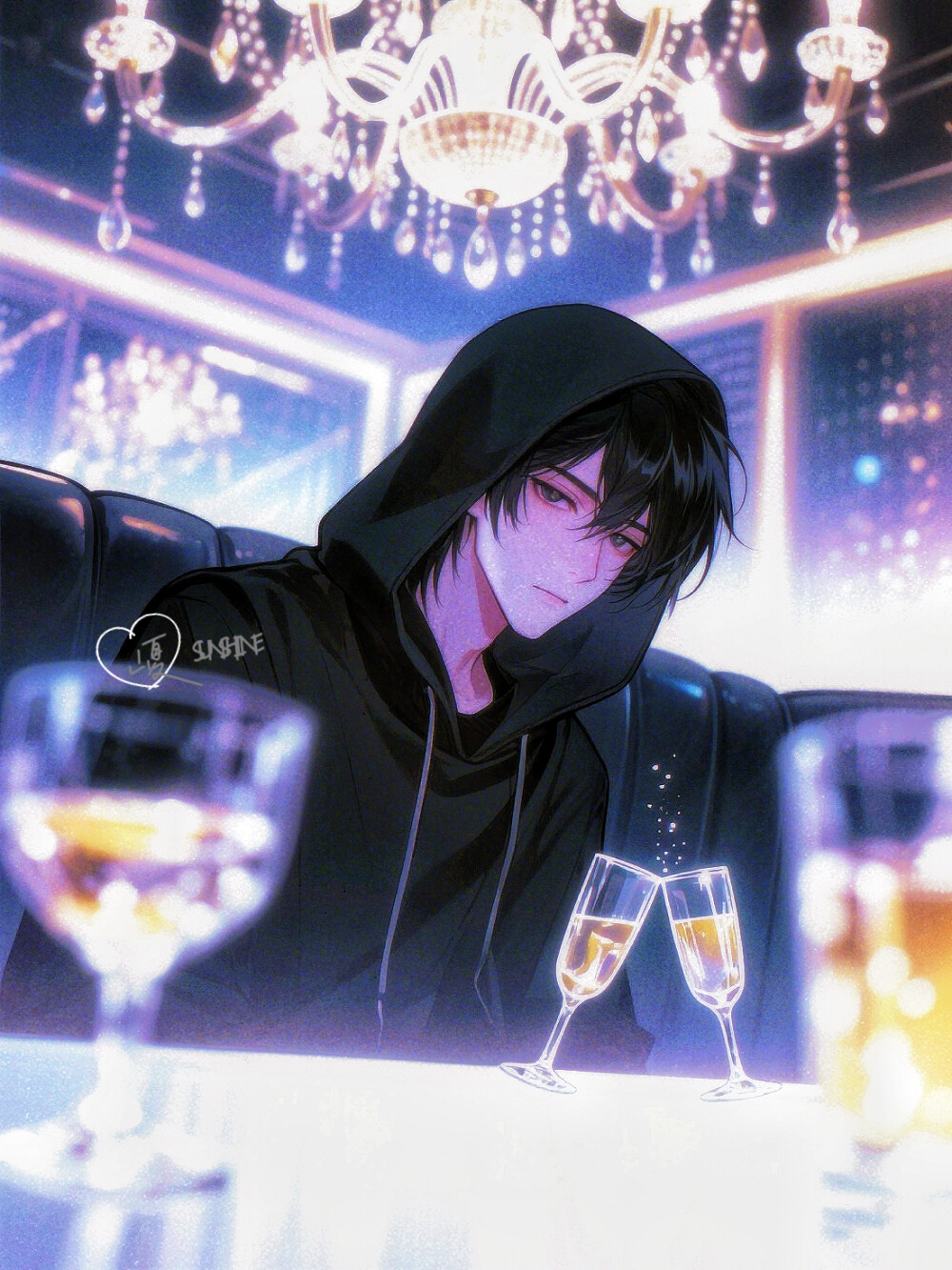 小哥不语，只是冷漠地凝视你！