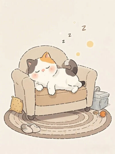 猫咪 萌图 插画