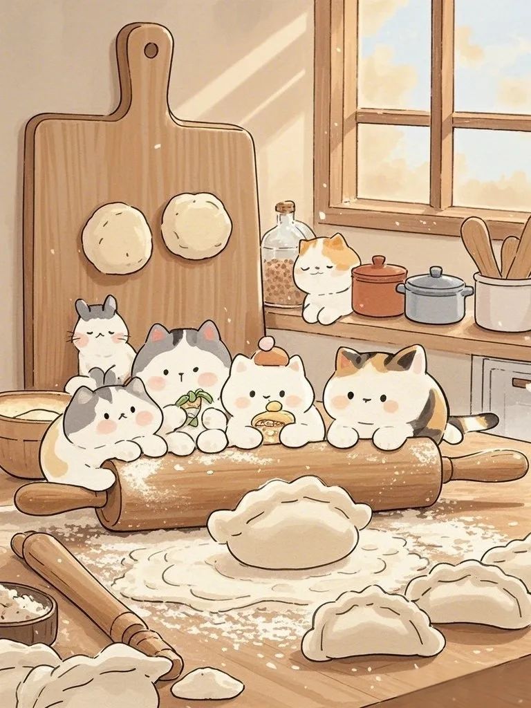 猫咪 萌图 插画