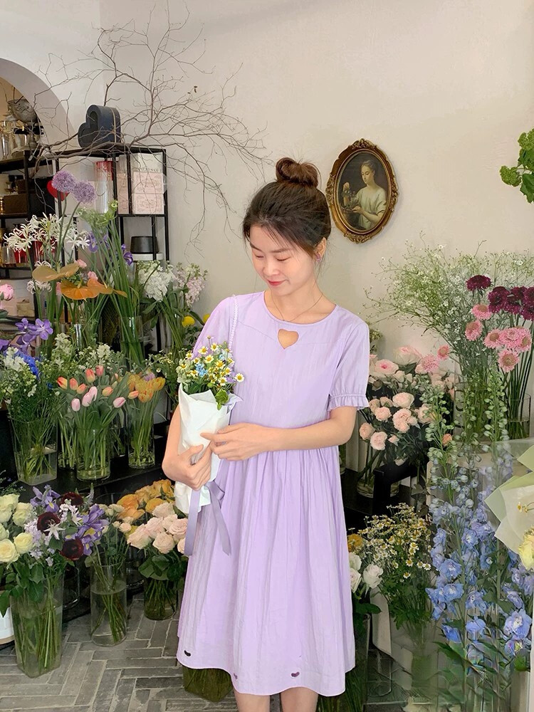 布衣酱少女时装 普罗旺斯紫连衣裙