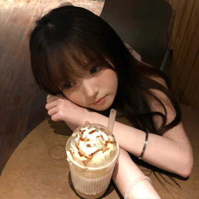 真人女头可爱奶茶女生头像少女夏天