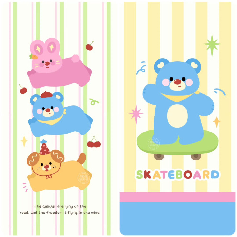 多巴胺色系可爱小动物