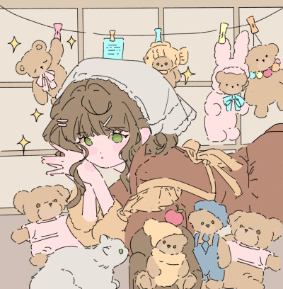 插画女生头像