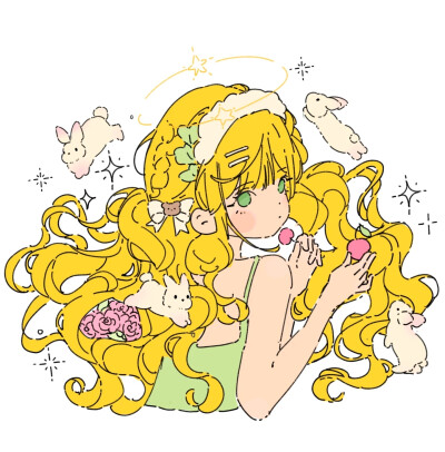 插画女生头像