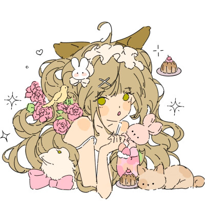 插画女生头像