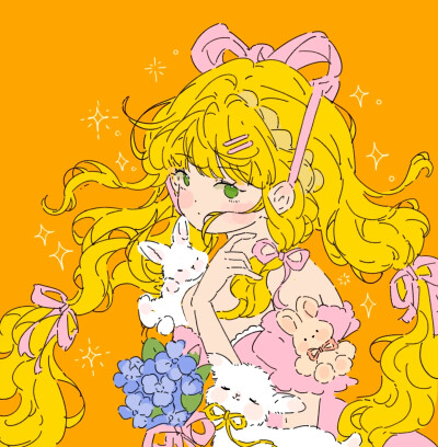插画女生头像