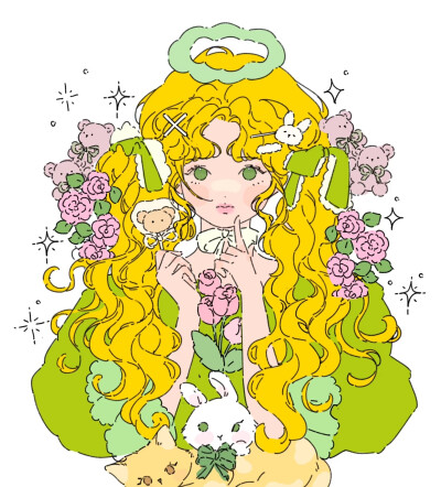 插画女生头像