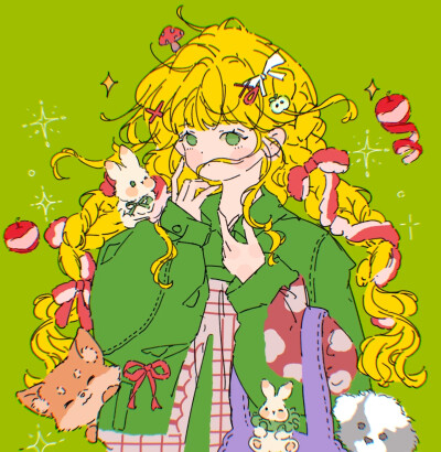 插画女生头像