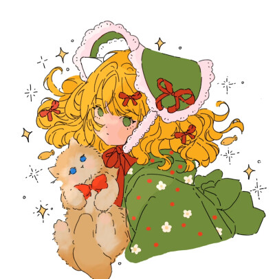插画女生头像