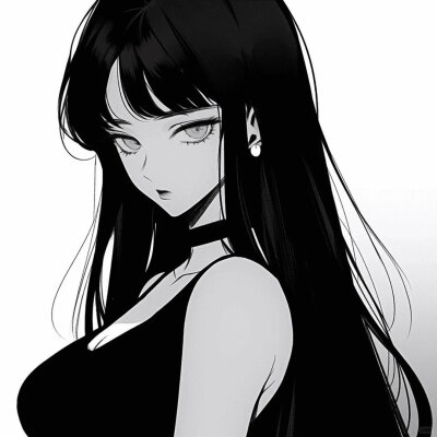 黑白动漫女头.