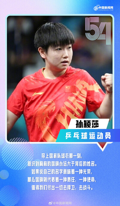 中国新闻网：
【#了不起的中国青年#♥】#向上吧中国青年# 把爱国之情融入赛场、从大山走向浩瀚宇宙、让传统越剧破圈出彩、用匠心创造票房神话......中国青年，以奋斗之名，赴时代之约。今天是五四青年节，一起发条微…