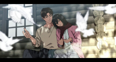 艾伦 x 三笠（画师 35ohama_yu） ​​