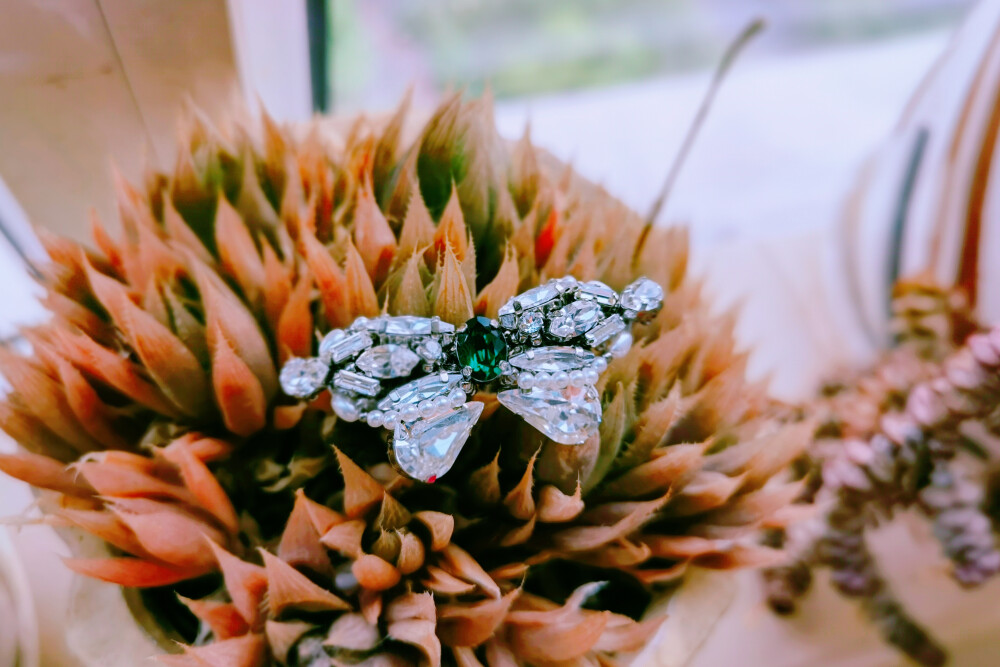 小蝴蝶串珠胸针