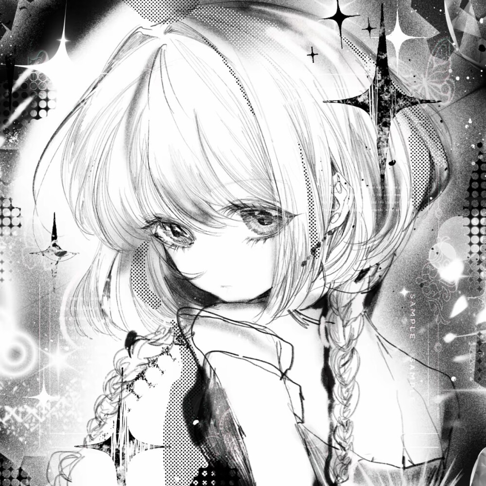 黑白漫画/女生头像
