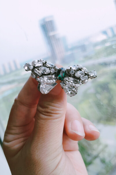 小蝴蝶串珠胸针