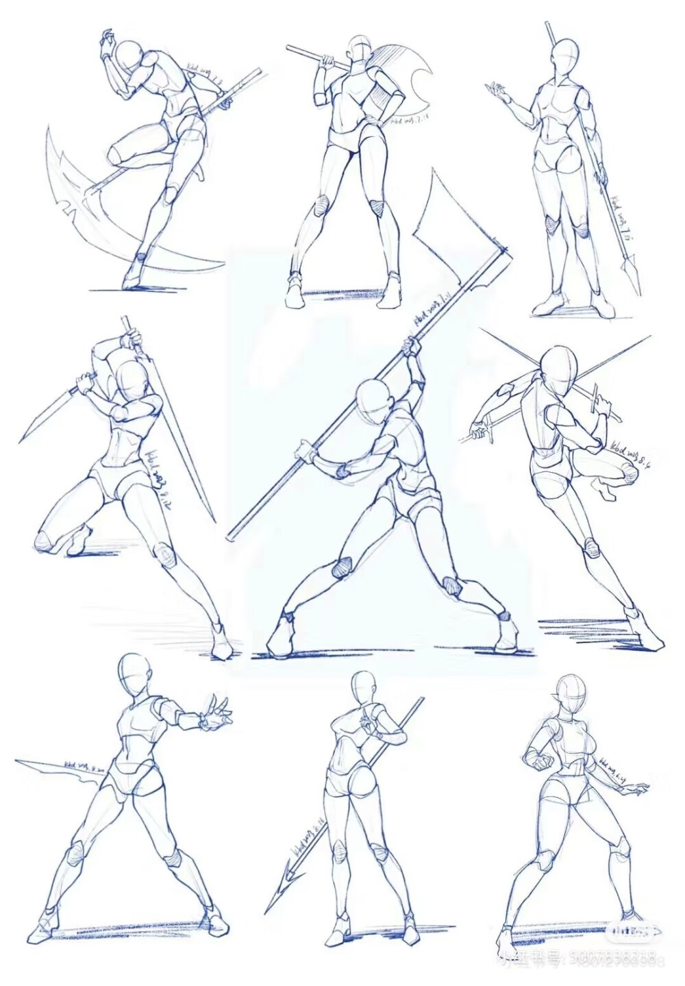 人体参考，线稿