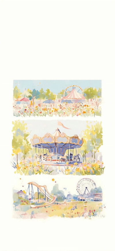 动漫场景壁纸，插画壁纸