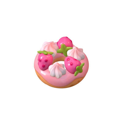 3D建模草莓小蛋糕头像