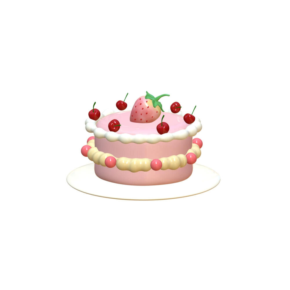 3D建模草莓小蛋糕头像