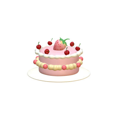 3D建模草莓小蛋糕头像