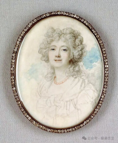 杜巴里夫人的微型肖像草图，理查德·科斯威