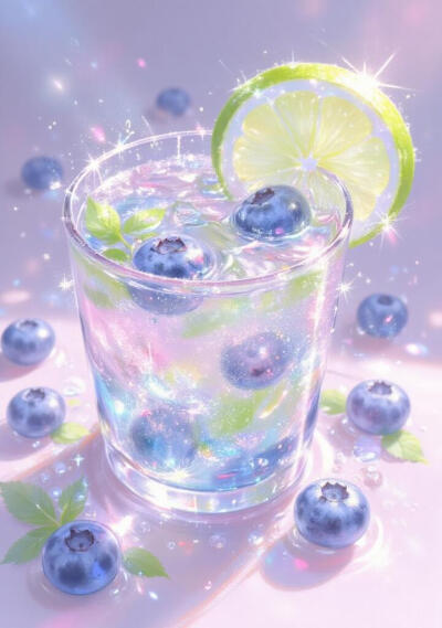 梦幻蓝莓气泡水