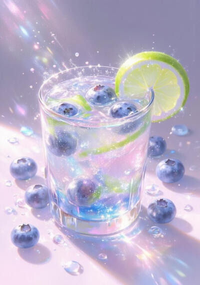 梦幻蓝莓气泡水