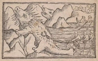 奥劳斯·马格努斯（Olaus Magnus）《北欧民族史》（1558版）一书中的海象木刻图。