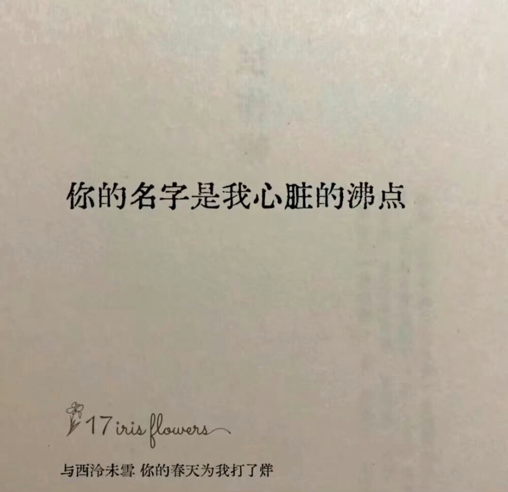 你的名字是我心脏的沸点