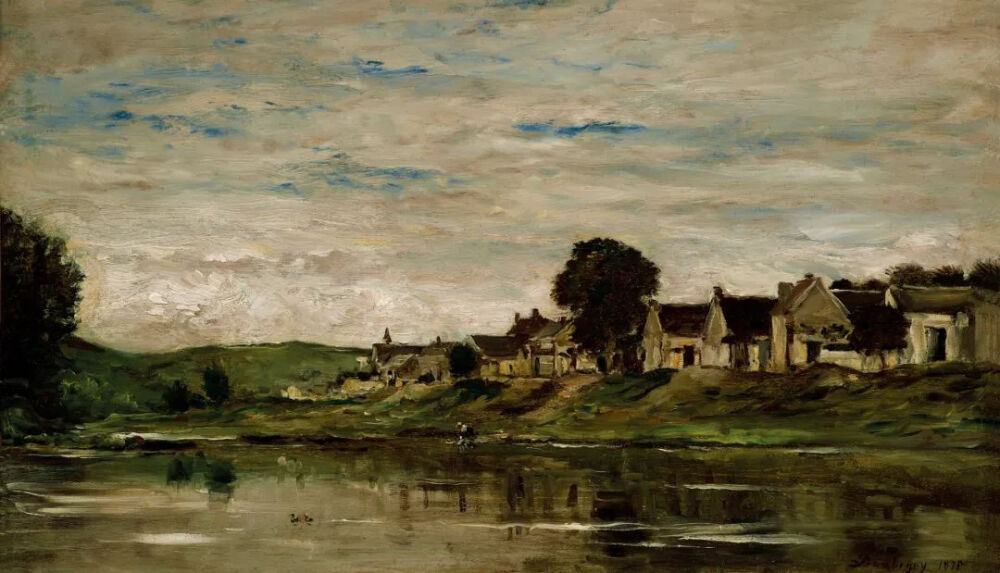 塞纳河岸的景色 杜比尼 1875 年