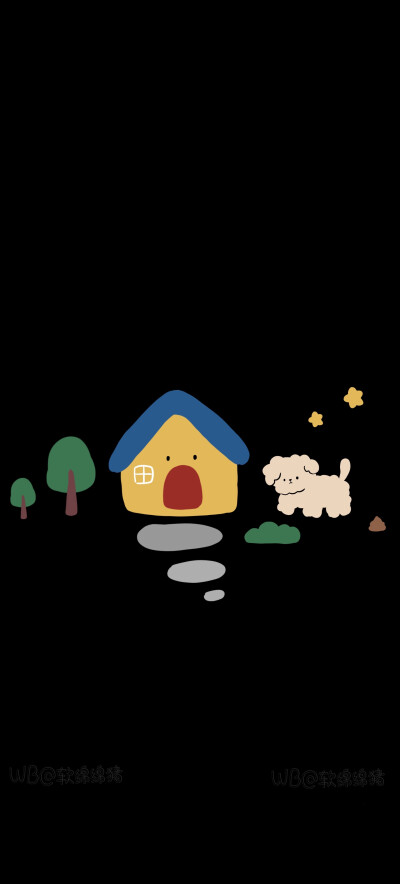 可爱壁纸｜黑色壁纸｜护眼