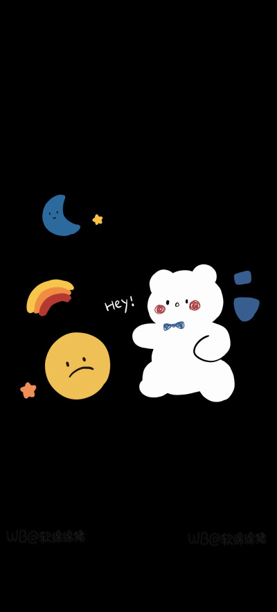 可爱壁纸｜黑色壁纸｜护眼