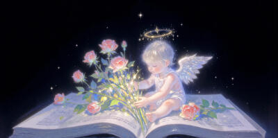 小天使和玫瑰花