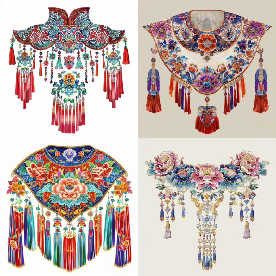 中国传统服饰图案——云肩 ​