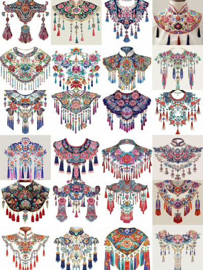 中国传统服饰图案——云肩 ​