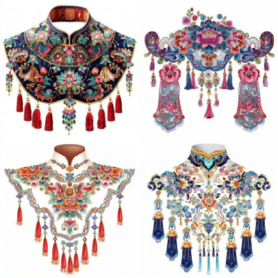 中国传统服饰图案——云肩 ​