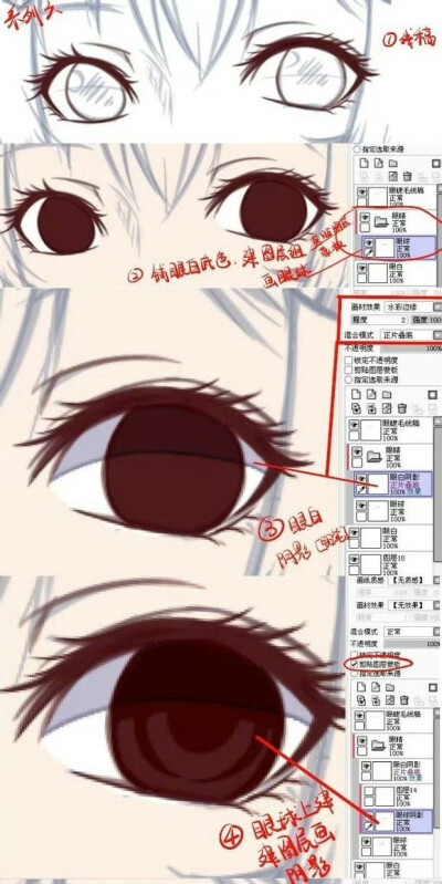 一组眼睛详细的教程，cr：麋鹿老师