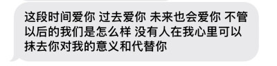 这段时间爱你过去爱你未来爱你我将永远都爱你