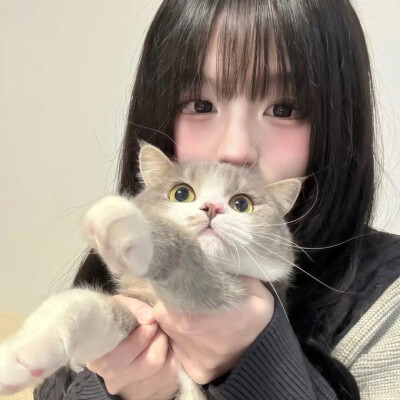 女生头像 抱猫