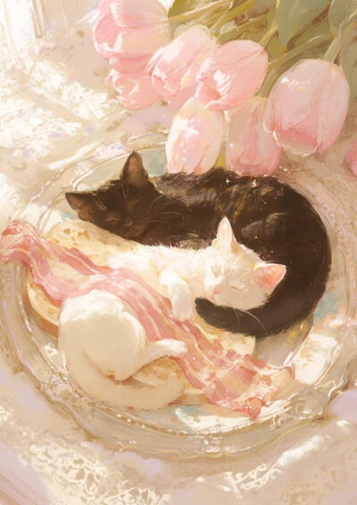 blingbling花朵，美食和猫