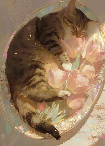 blingbling花朵，美食和猫